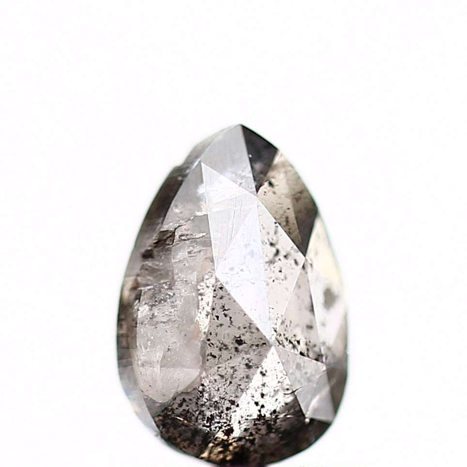 0.76 Carat Natural Pear Rosecut Salt and Pepper Diamond SDM76