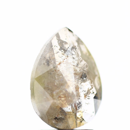 1.74 Carat Natural Gray Salt and Pepper Pear Diamond