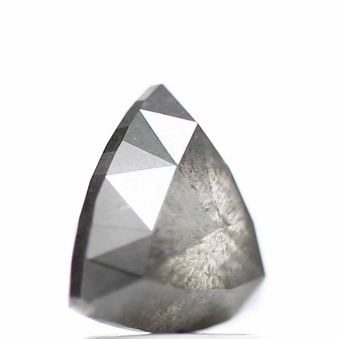 1.79 Carat 7.6 MM Natural Fancy Gray Trillion Salt and Pepper Diamond - Blackdiamond