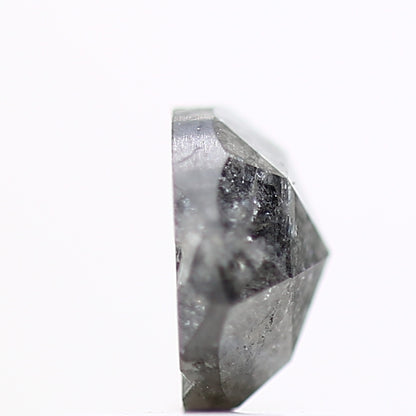 0.73 Carat 5.6 MM Natural Fancy Gray Rose Cut Salt and Pepper Diamond - Blackdiamond