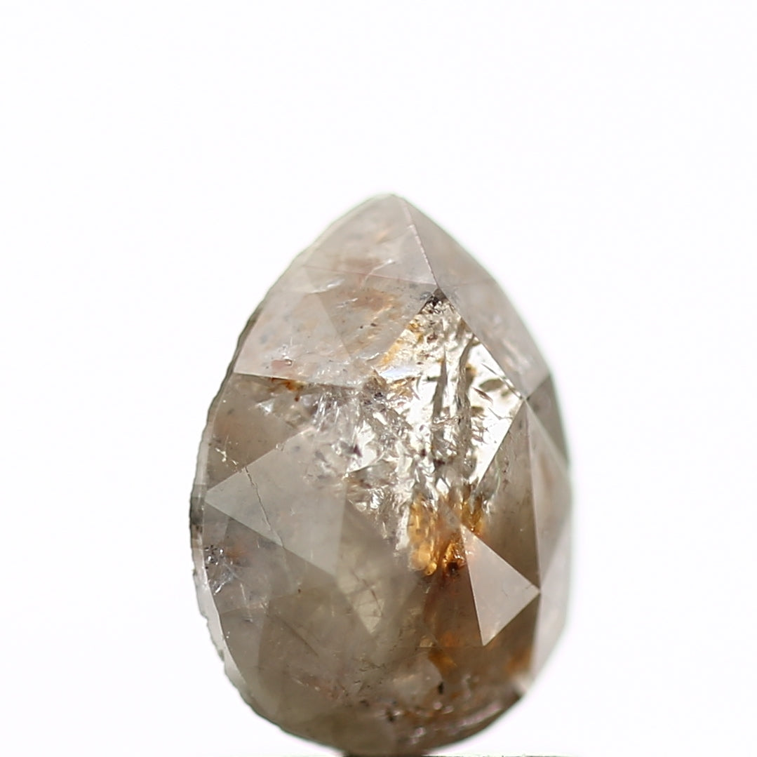 0.83 Carat Natural Pear Rose Cut Rustic Brown Loose Diamond SDM240