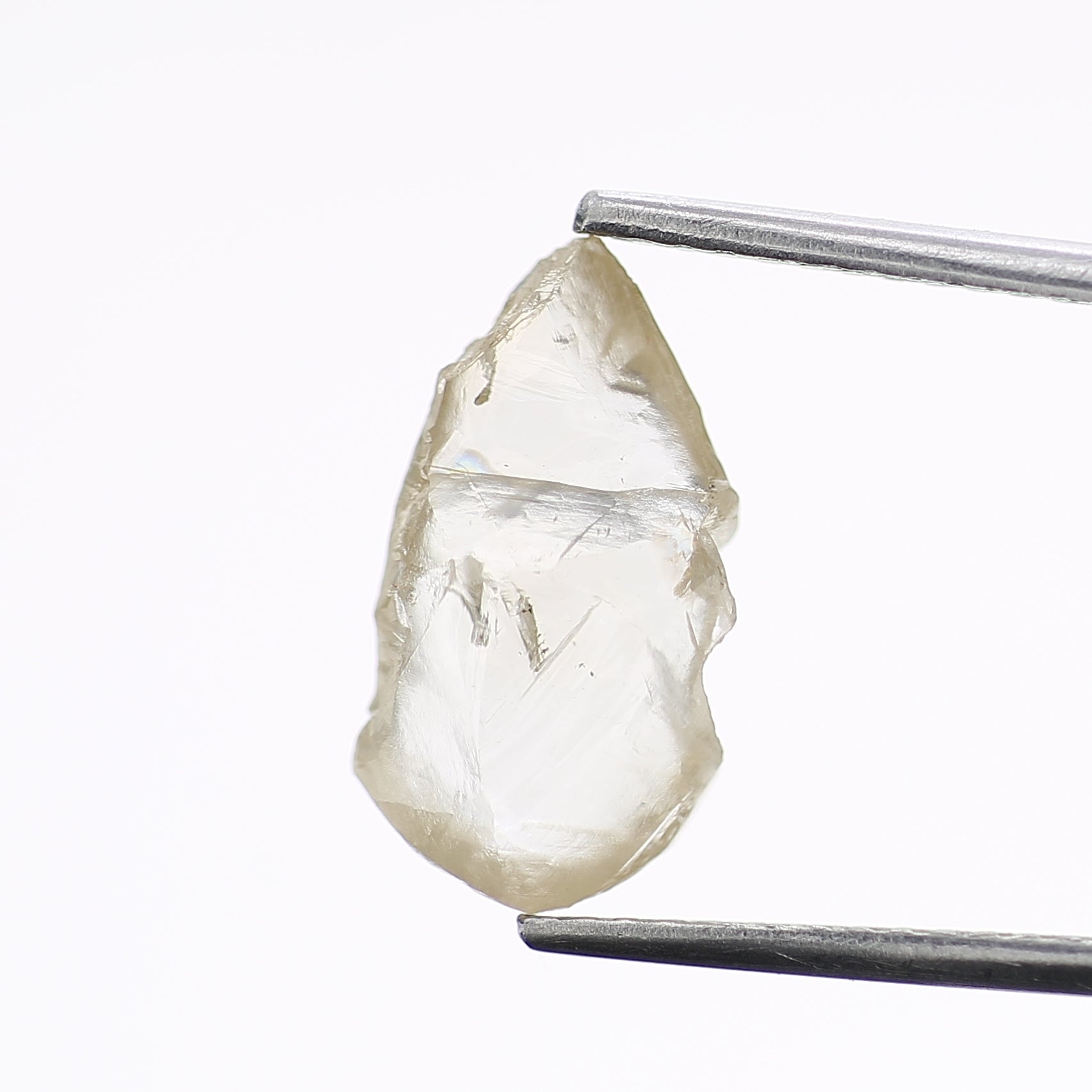 2 Carat Natural Clear Light Brown Rough Diamond 12.9 MM
