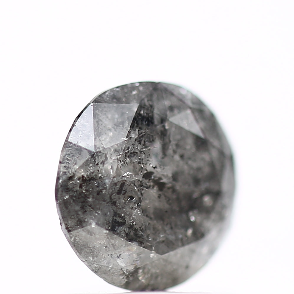 1.18 Carat Natural Loose Gray Round Cut Salt and Pepper Diamond 6.8 MM - Blackdiamond