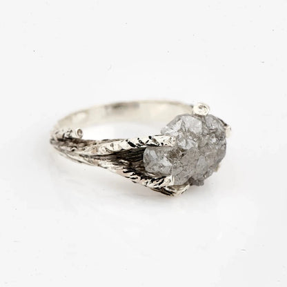 tree branch rough diamond ring 14k