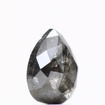 1.23 Carat Natural Rose Cut Fancy Gray Pear Diamond For Ring 7.51 MM