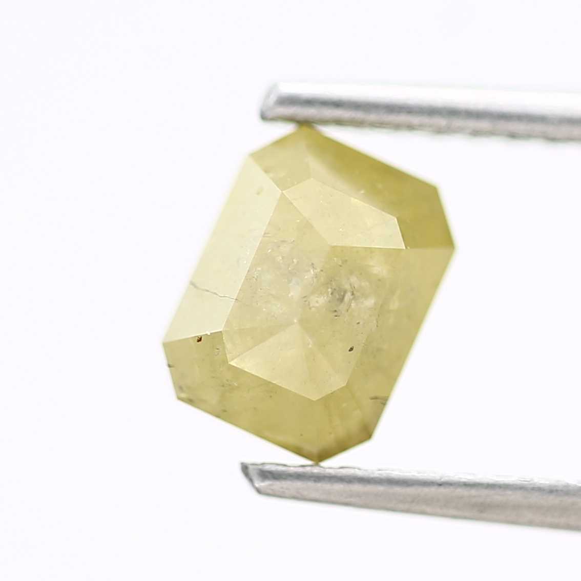 1.08 Carat 6.35 MM Rustic Yellow Emerald Cut Salt and Pepper Diamond - Blackdiamond