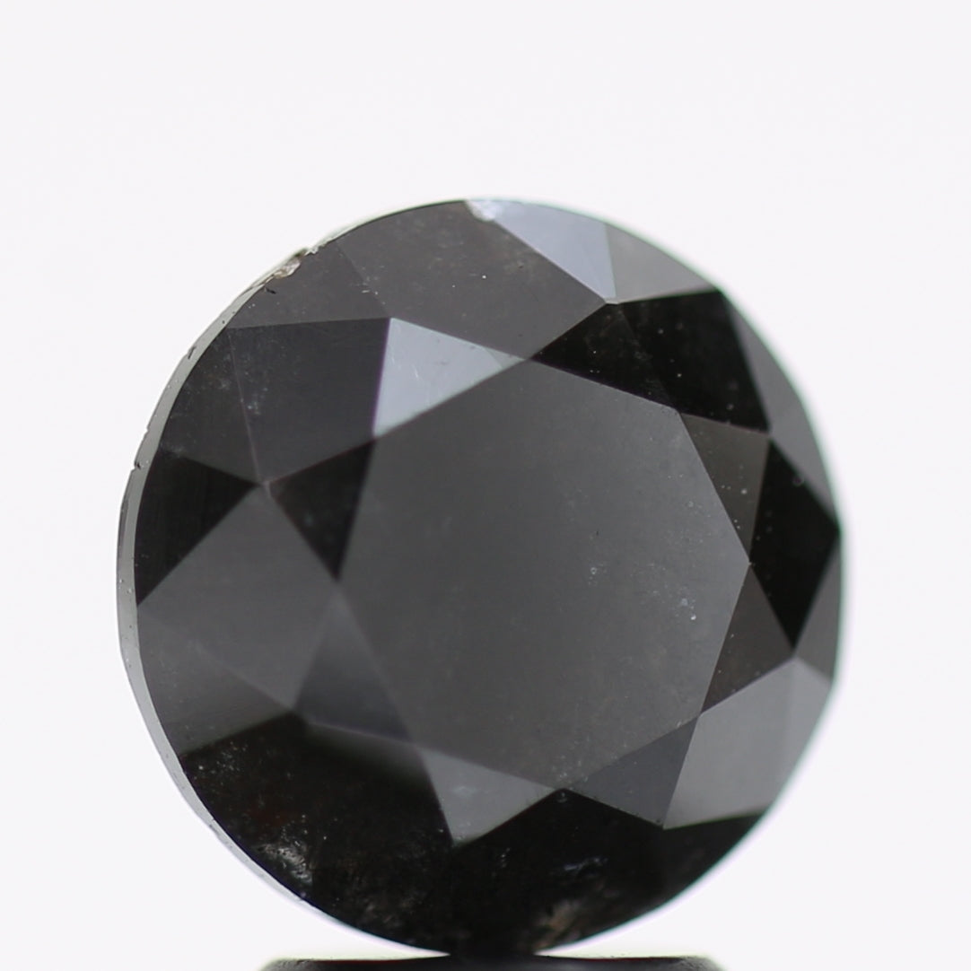 3.46 Carat Fancy Black Round Brilliant Diamond GIA Certified