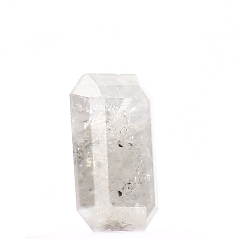 0.30 Carat 5 MM Natural Icy Gray Emerald Salt and Pepper Diamond - Blackdiamond