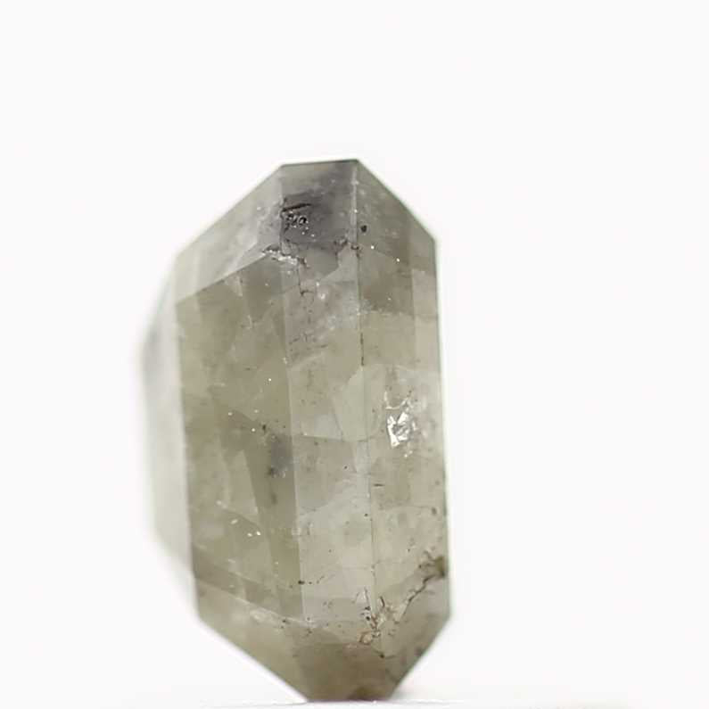 0.96 Carat 5.78 MM Natural Icy Gray Emerald Shape Loose Diamond - Blackdiamond