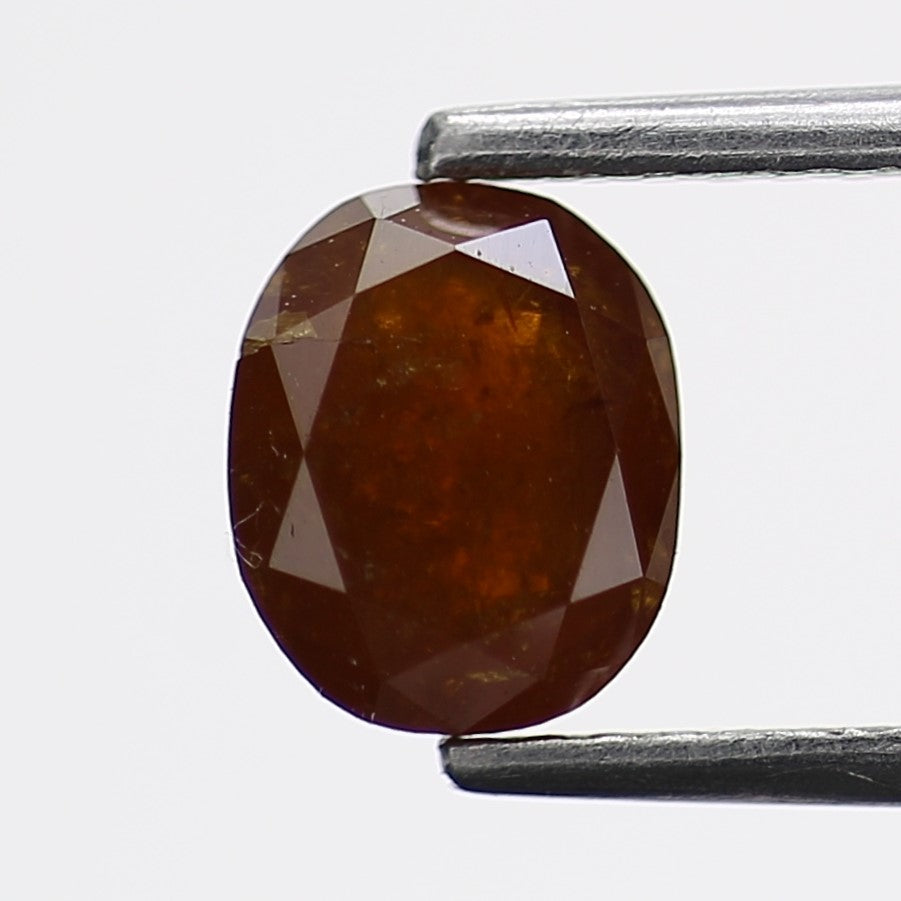 1.28 Carat Natural Fancy Cognac Oval Salt and Pepper Diamond 6.8 MM
