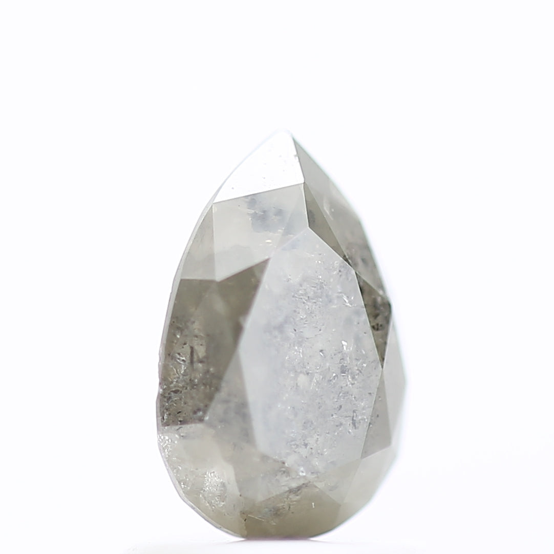 1.02 Carat Celestial Pear Salt and Pepper Natural Diamond 7.68 MM
