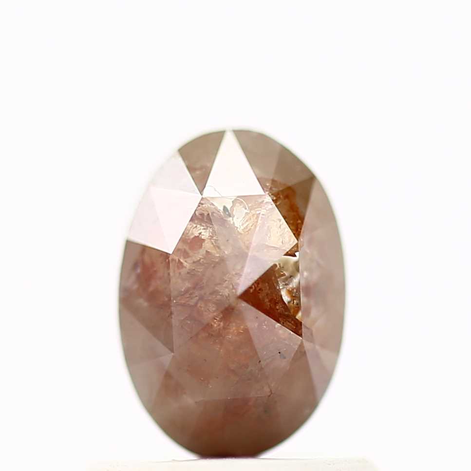0.94 Carat Orange Oval Rose Cut Natural Loose Diamond 6.22 MM