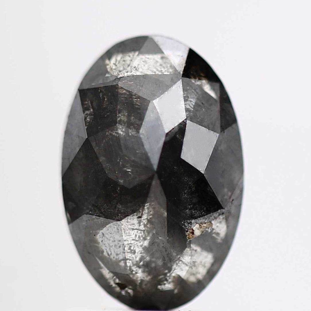 salt and pepper oval diamond 