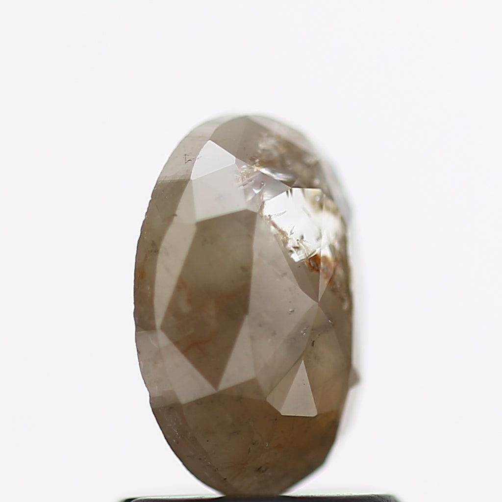 0.85 Carat Oval Brown Gray Natural Diamond 7.5 MM