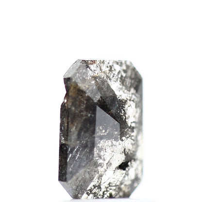 0.81 Carat 7.80 MM Natural Gray Emerald Salt and Pepper Loose Diamond - Blackdiamond