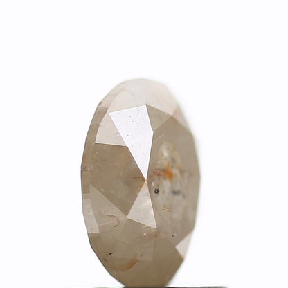 1.12 Carat Orange Gray Oval Natural Rustic Diamond 7.1 MM