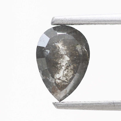 1.20 Carat Fancy Gray Pear Rose Cut Natural Diamond 7.85 MM