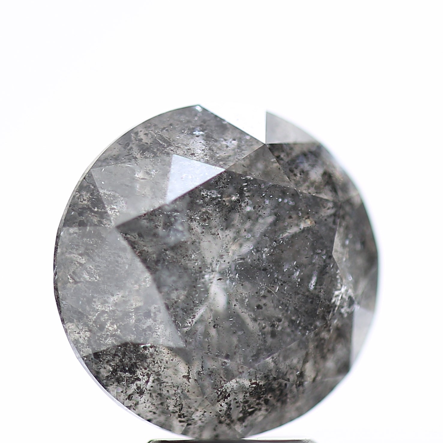 5 Ct Round Salt and Pepper Diamond 11.11 MM