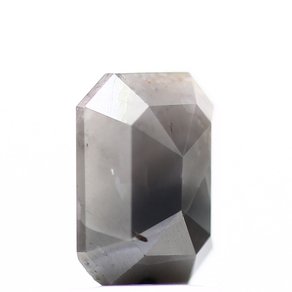 1.04 Carat 7.2 MM Rustic Fancy Gray Emerald Natural Loose Diamond - Blackdiamond