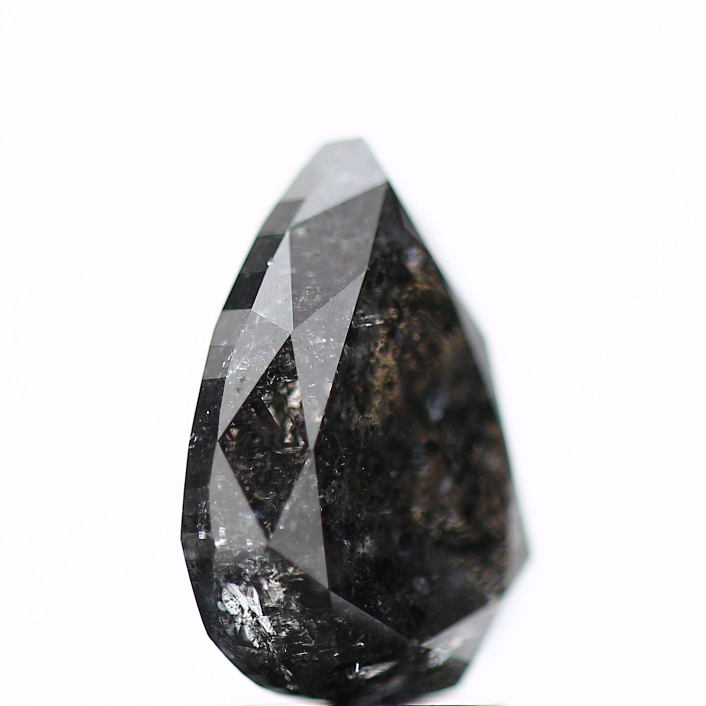 3.04 Carat Natural Black Salt and Pepper Pear Diamond sd9246