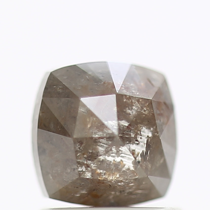 1 Carat Natural Gray Salt And Pepper Cushion Rosecut Diamond 5.62 MM