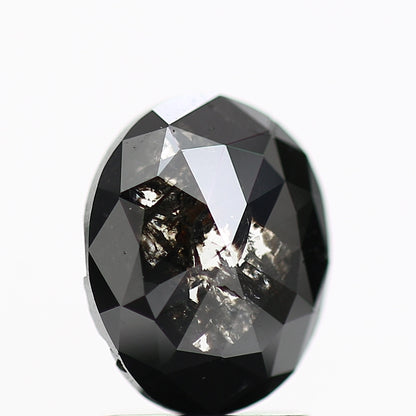 1.15 Ct Natural Black Diamond Oval Rose Cut 8.30 MM