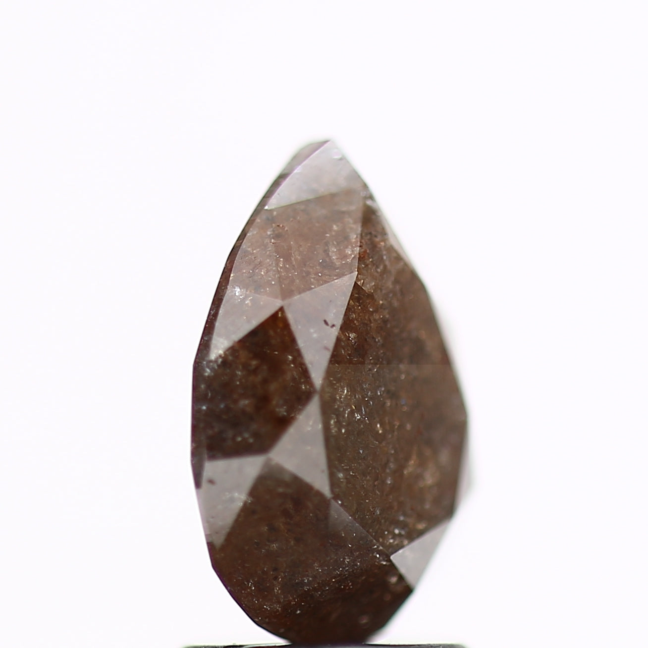 2.29 Carat Rustic Orange Pear Salt and Pepper Diamond 9.77 MM