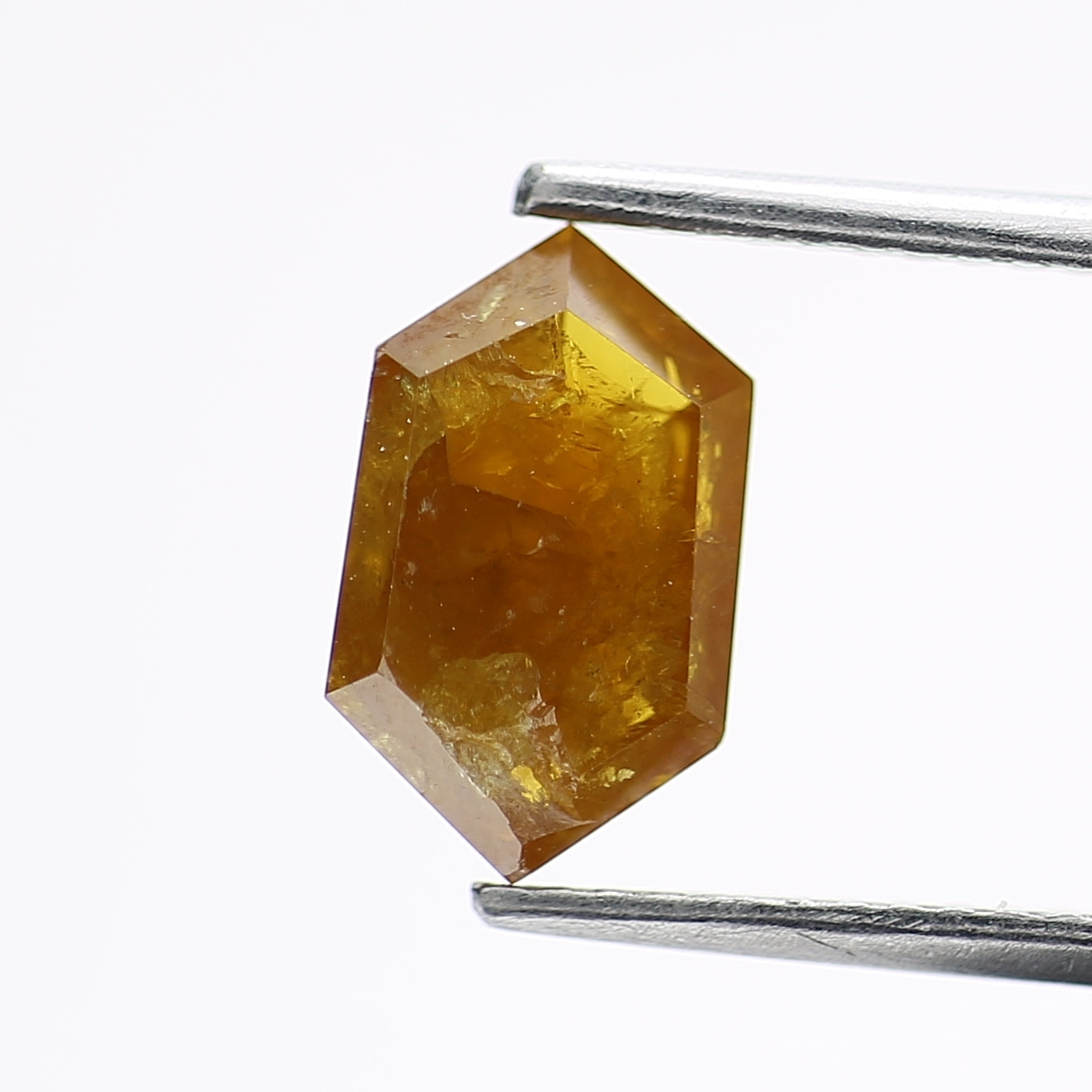 1.91 Carat Elongated Hexagon Salt and Pepper Diamond Yellow 10 MM