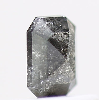 0.41 Carat 4.80 MM Natural Gray Emerald Salt and Pepper Loose Diamond - Blackdiamond