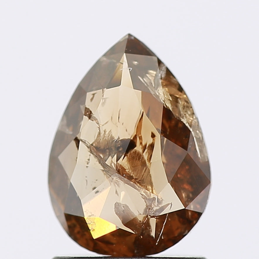 0.77 Carat Pear Fancy Cognac Rose Cut Natural Diamond SDM1191