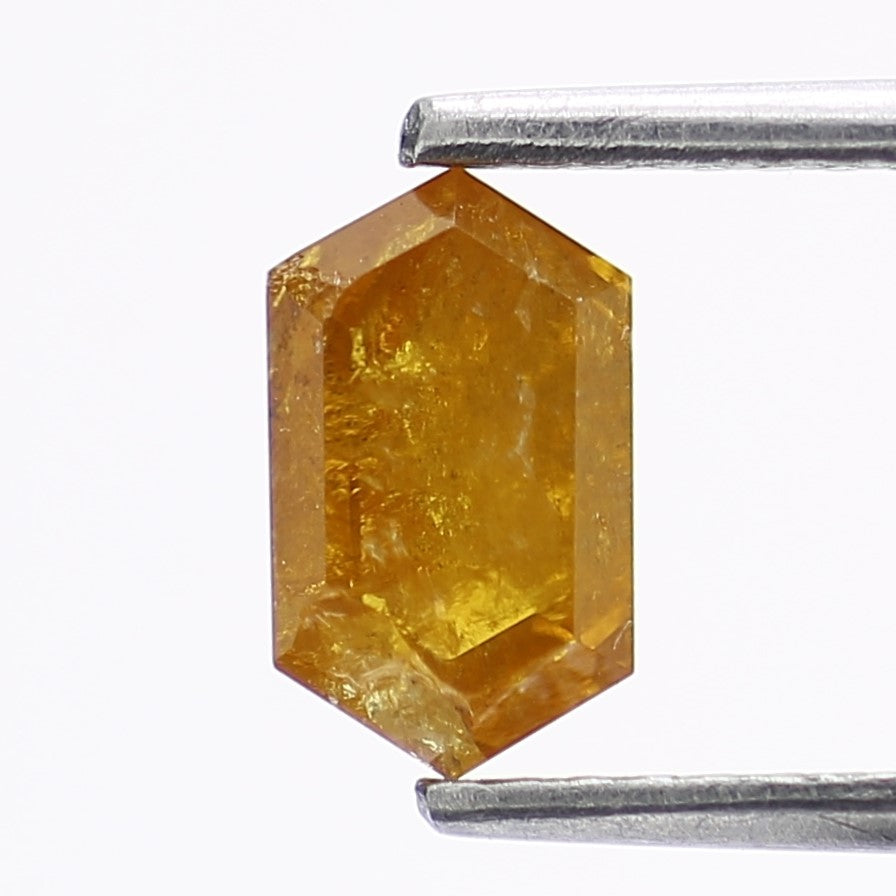 1 Carat Elongated Hexagon Salt and Pepper Diamond Yellow 7.5 MM