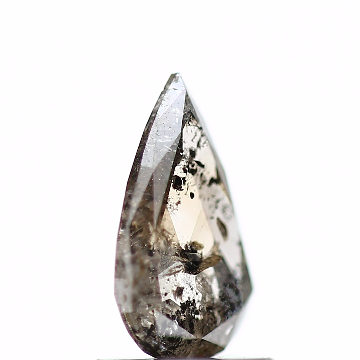 0.78 Carat Natural Pear Salt and Pepper Diamond