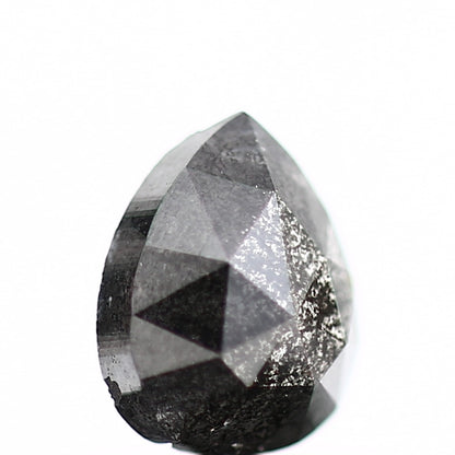 0.68 Carat Natural Pear Rose Cut Gray Salt and Pepper Diamond SDM164