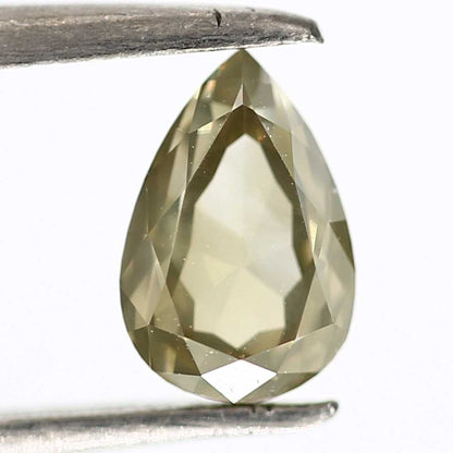 0.96 Carat Natural Diamond Fancy Yellow Brilliant Pear Rose Cut SDM9564