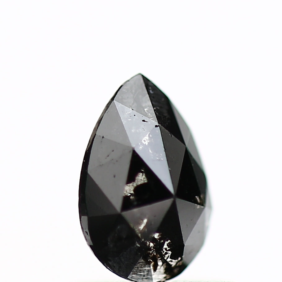 0.37 Carat Natural Rose Cut Fancy Black Pear Loose Diamond SDM932