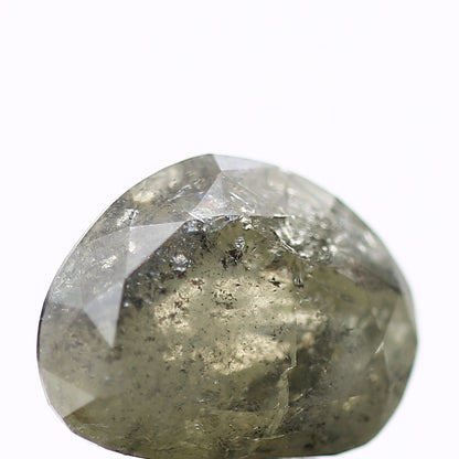 2.56 Carat Natural Green Gray Salt and Pepper Pear Diamond sd02