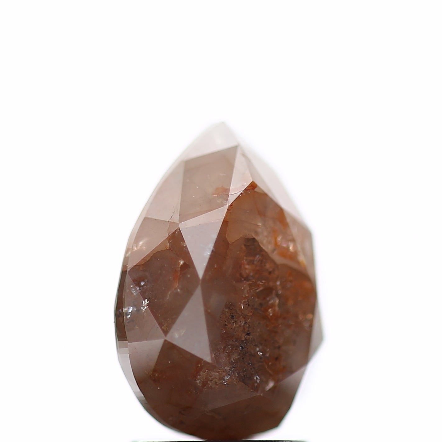 3 Carat Pear Salt and Pepper Orange Diamond 9.73 MM