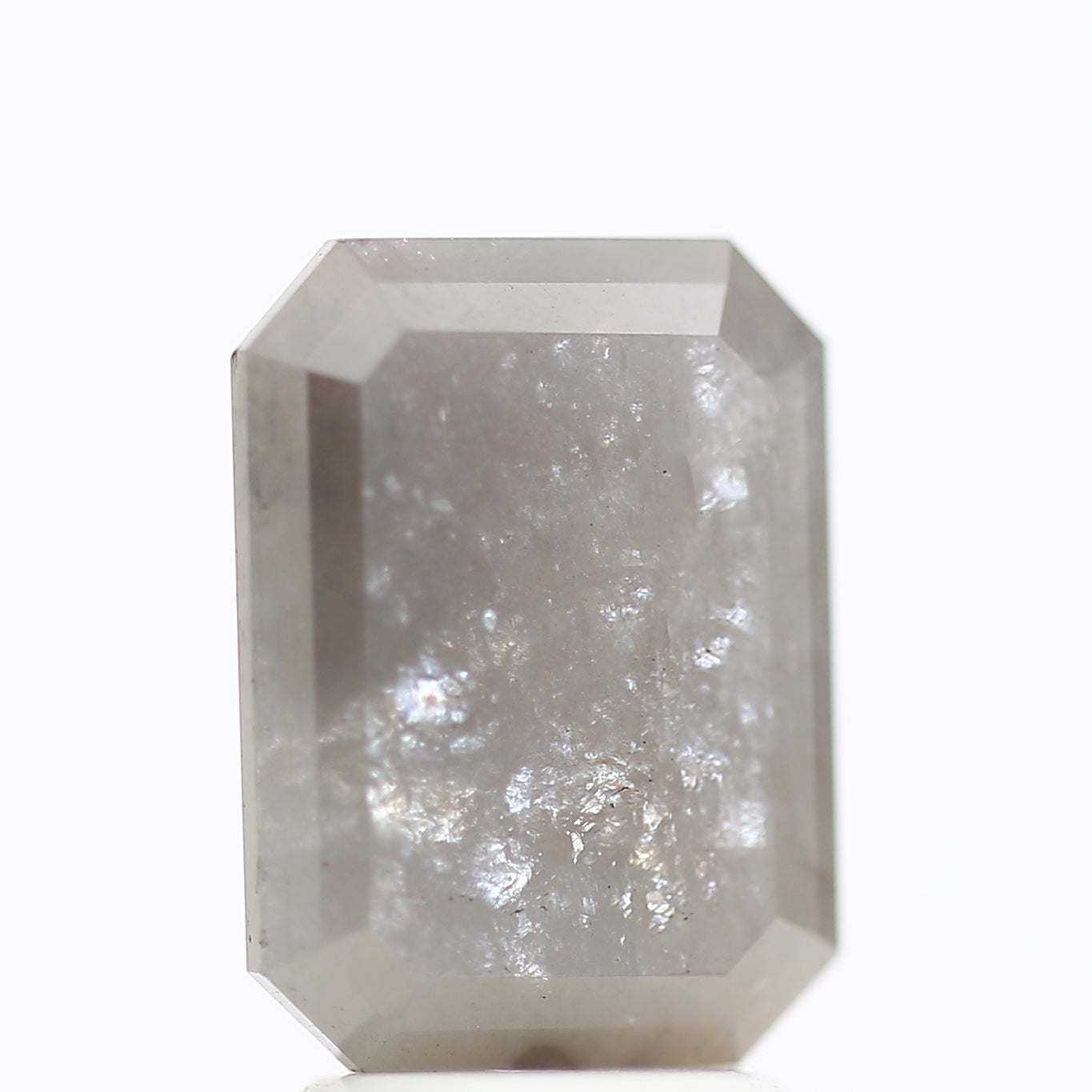 3.78 Carat Natural Emerald Loose Gray Salt And Pepper Diamond 9.94 MM