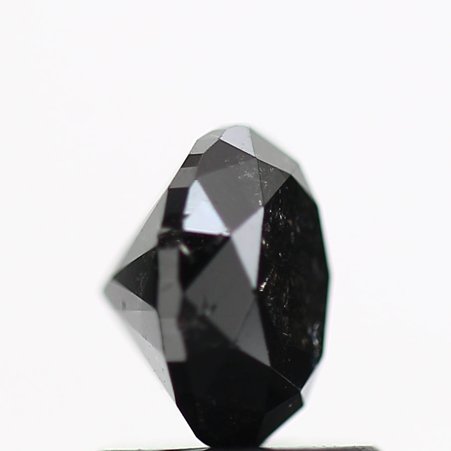 1 Carat Salt and Pepper Diamond Oval For Black Engagement Ring 6.4 MM