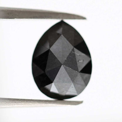 2.02 Carat Double Cut Natural Pear Loose Black Diamond