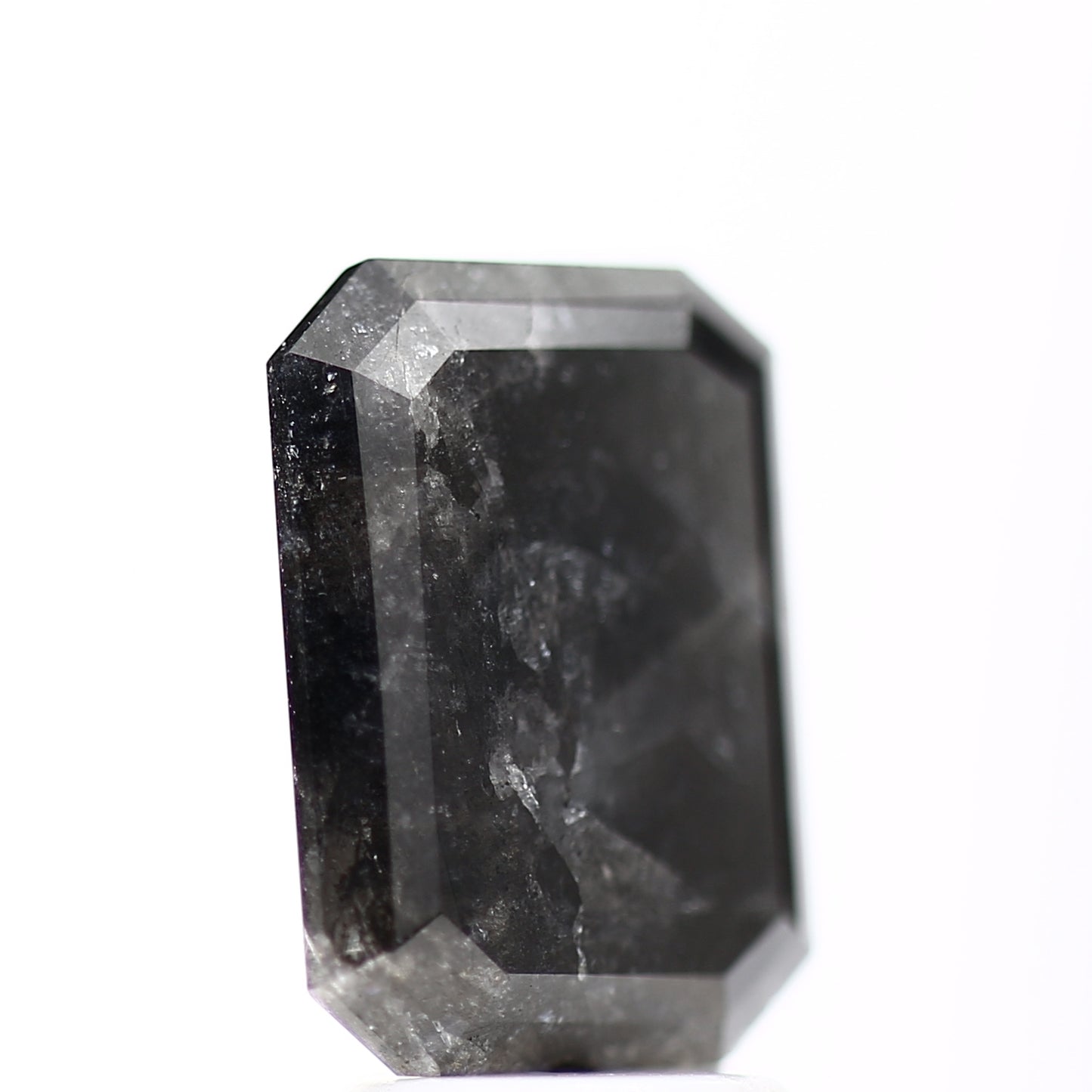 2.82 Carat Natural Emerald Gray Black Salt and Pepper Diamond 10.58 MM - Blackdiamond