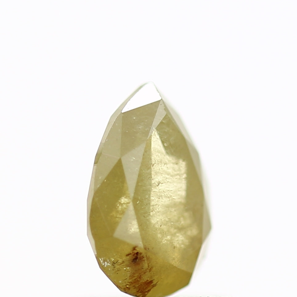 0.69 Carat Natural Pear Rustic Yellow Rose Cut Loose Diamond SDM379