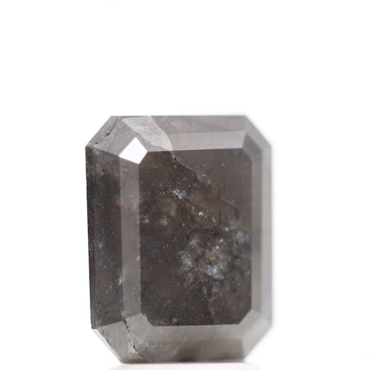 3.23 Carat 9.26 MM Rustic Gray Emerald Salt and Pepper Diamond - Blackdiamond