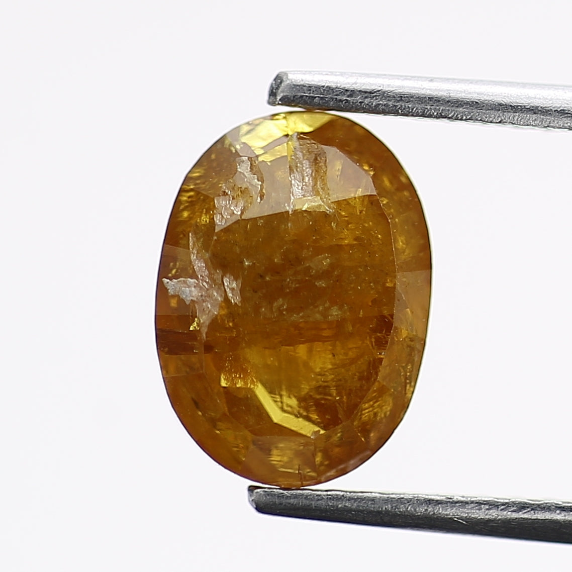 2.34 Carat Natural Oval Salt and Pepper Diamond Fancy Yellow 9.1 MM