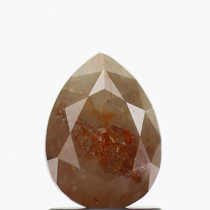 1.26 Carat Natural Orange Pear Salt and Pepper Diamond 7.74 MM