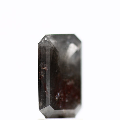 2.15 Carat 10.60 MM Fancy Gray Emerald Cut Salt and Pepper Diamond - Blackdiamond