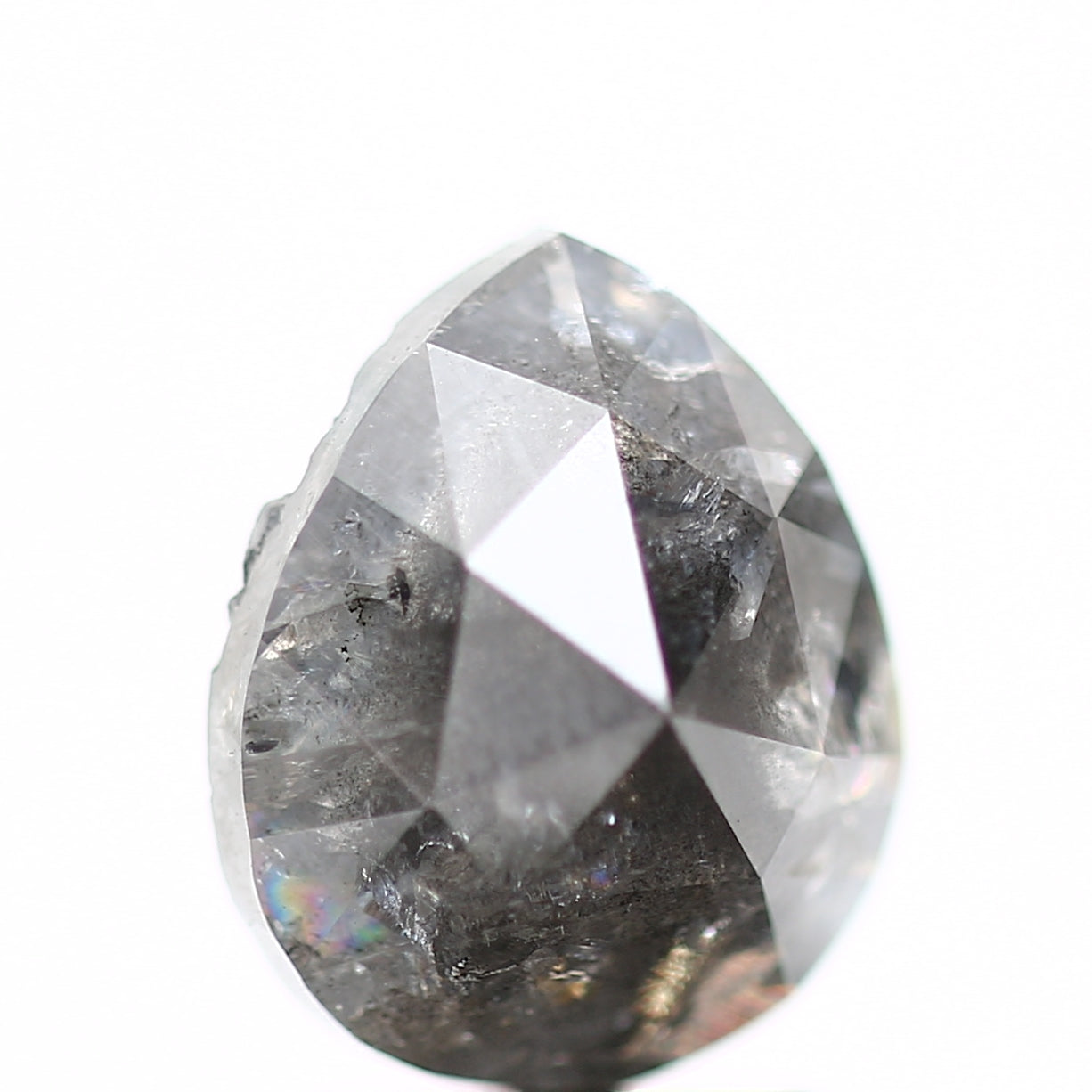 2 Carat Natural Fancy Gray Rose Cut Pear Diamond SDM960