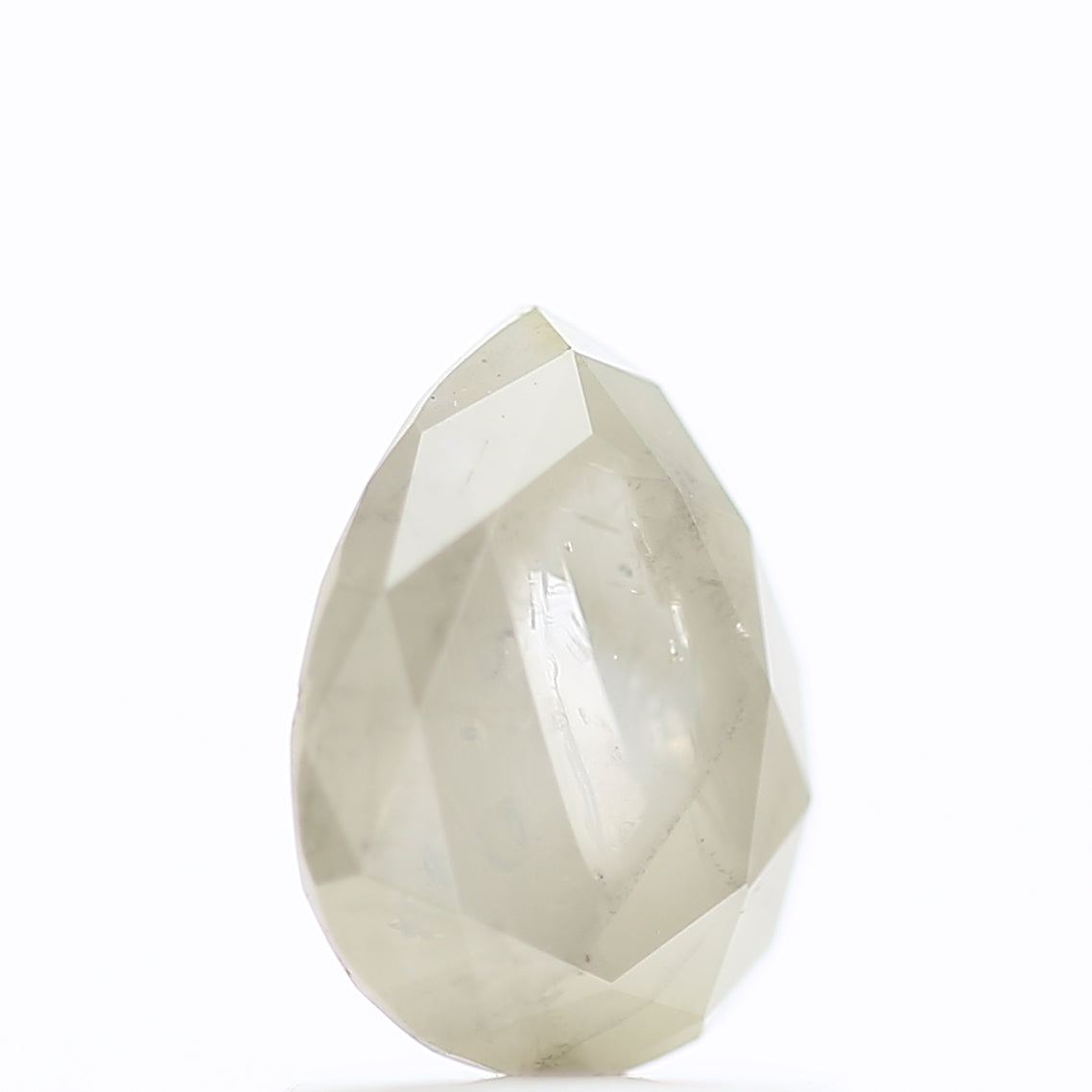 1.11 Carat Natural Grey Milky Pear Salt Pepper Diamond 7.72 MM
