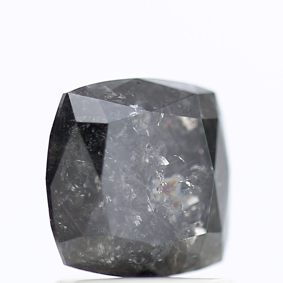 1.19 Ct Cushion Salt Pepper Diamond For Black Diamond Wedding Rings