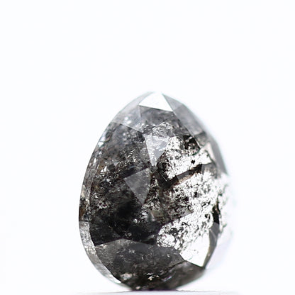 0.86 Carat Natural Gray Diamond Salt and Pepper Pear Diamond 6.52 MM